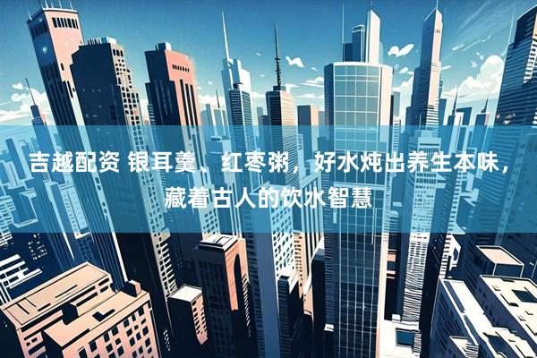 吉越配资 银耳羹、红枣粥,好水炖出养生本味,藏着古人的饮水智慧